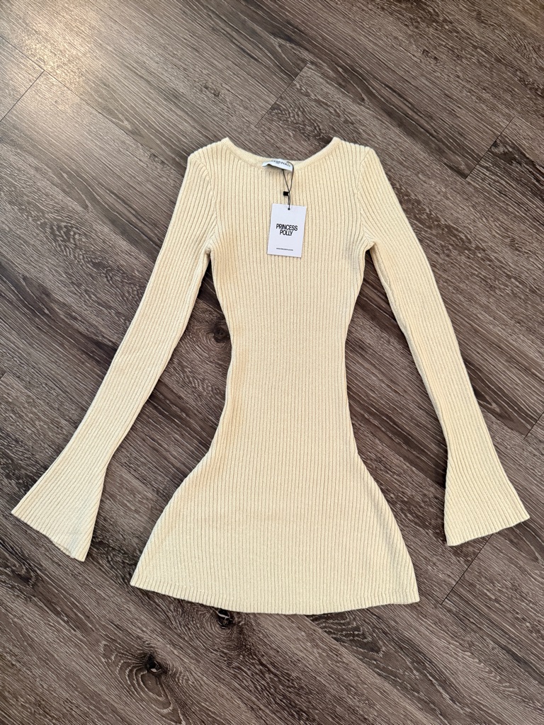 Princess Poly Osment Long Sleeve Knit Minidress New